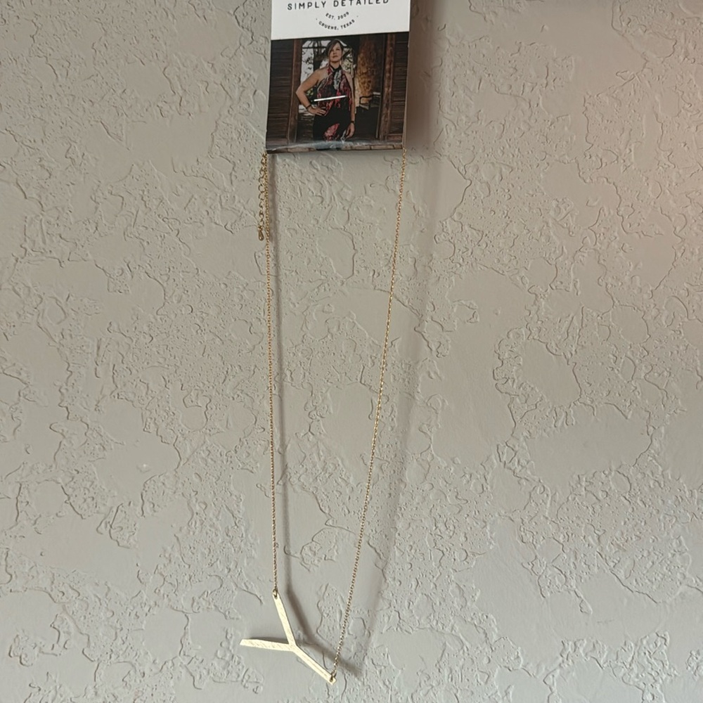 NWT Gold Initial "Y" Necklace | Dainty Letter Pendant | One Size